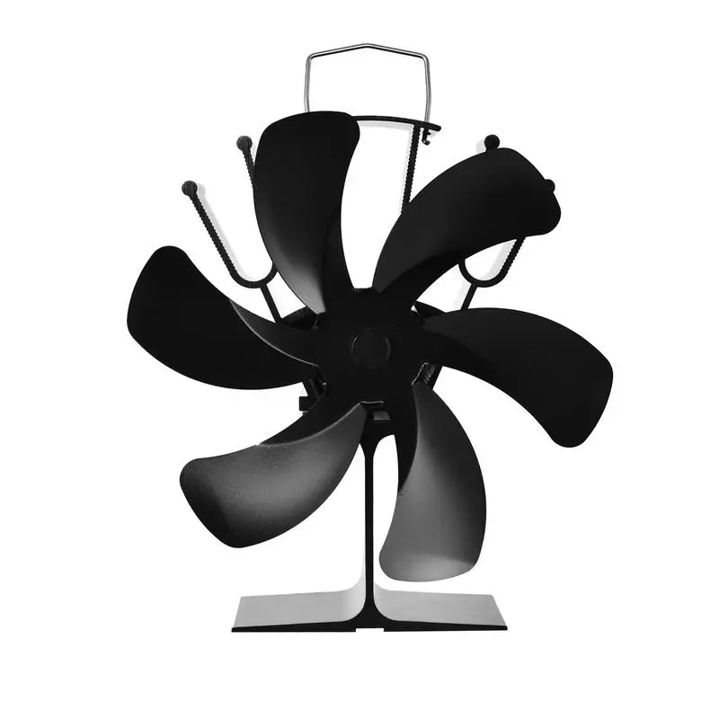 

Heat Powered Stove Fan 6 Blades Heat Fan For Wood Stove Upgrade Designed Silent Operation With Stove Thermometer Heat Fan