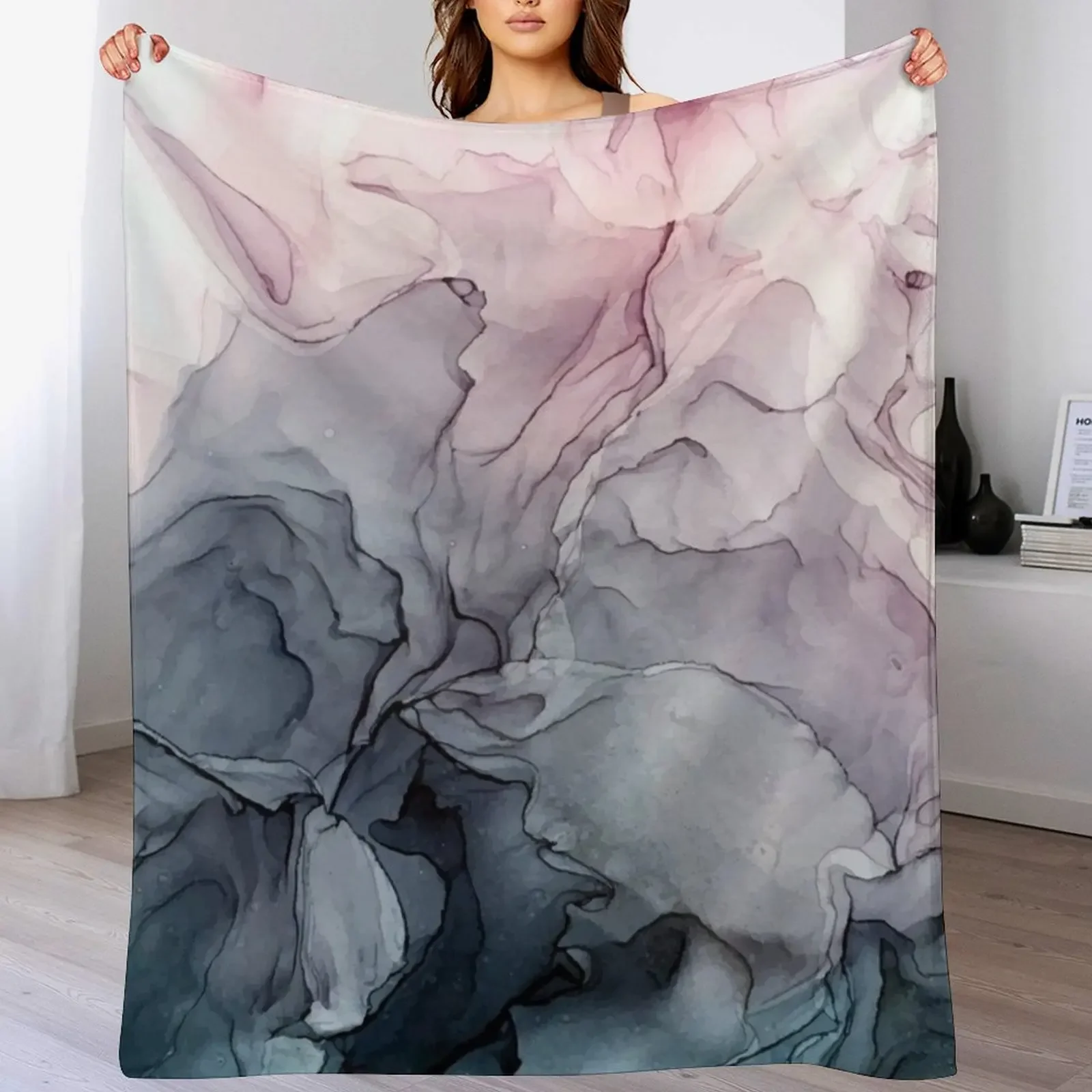 

blush and payne's grey Throw Blanket Decoratives Flannels Cute For Decorative Sofa Blankets