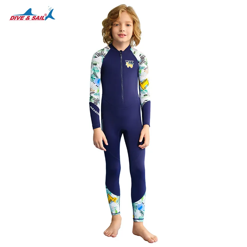 Children's Sunscreen Quick-drying Swimsuit One-piece Long-sleeved Wetsuit Outdoor Surfing Jellyfish Suit