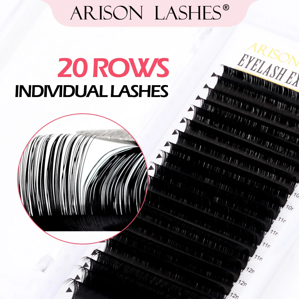 ARISON 8~16mm 20Rows Classic Individual Lashes C/D Soft Natural Synthetic Mink False Eyelash Professional Eyelash Extensions