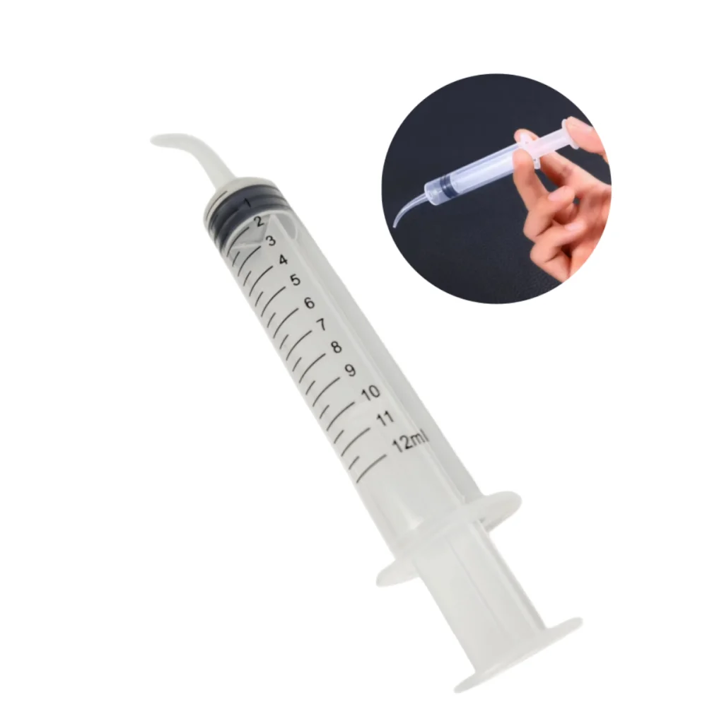 

Disposable Plastic Dental Syringe with Curved Tip for Teeth Flushing Injection & Impression Procedures