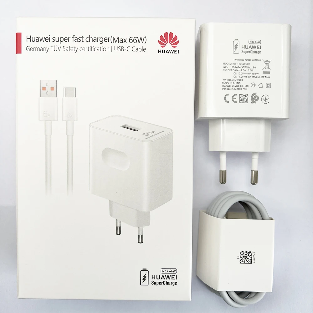 Original HUAWEI 66W Super Charge Quick USB Wall Charger Travel Charge 6A Type C Cable for Mate 50 40 30 P40 Pro Nova8 P 60 50 40 - náhled 2
