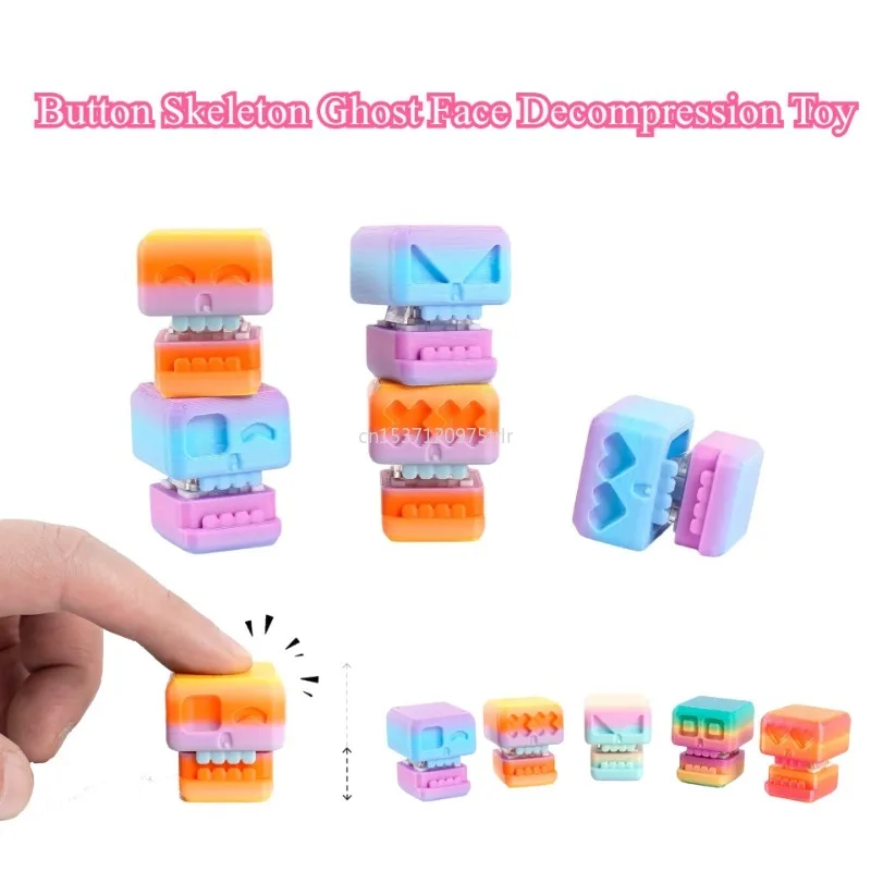 ثلاثية الأبعاد مطبوعة زر الهيكل العظمي شبح الوجه لعبة العقل الاسترخاء الهدوء لعبة الإجهاد القلق الإغاثة مضحك الجدة أداة حسية جديد 2025