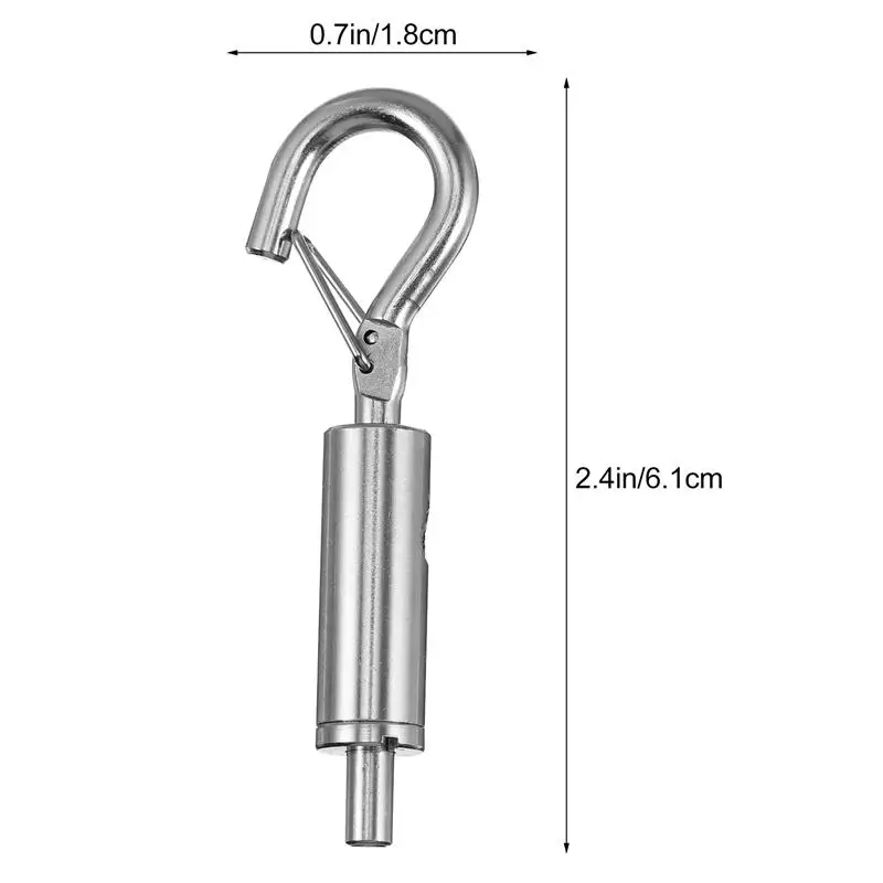 10pcs Stainless Steel Spring Buckle Adjustable Curtain Wire Clasps Clothesline Spring Hook Durable Cable Guide Hooks