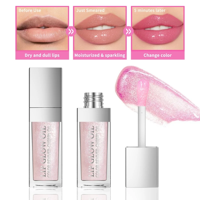 Crystal Jelly Moisturizing Lip Oil Color Changing Lip Glow Oil Makeup Sexy Plump Mirror Water Non-stick Cup Tinted Care Cosmetic