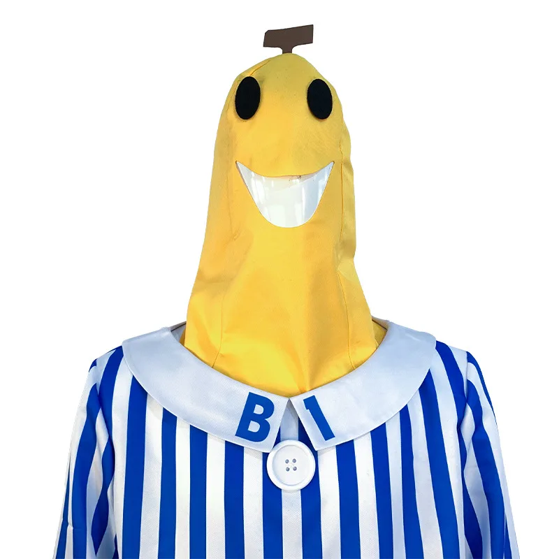 Bananen pyjamas Cosplay Kostüm Halloween Rollenspiel Anzug mit Kopf bedeckung Erwachsenen Mann Frau Cos Outfits Karneval Party Kleidung