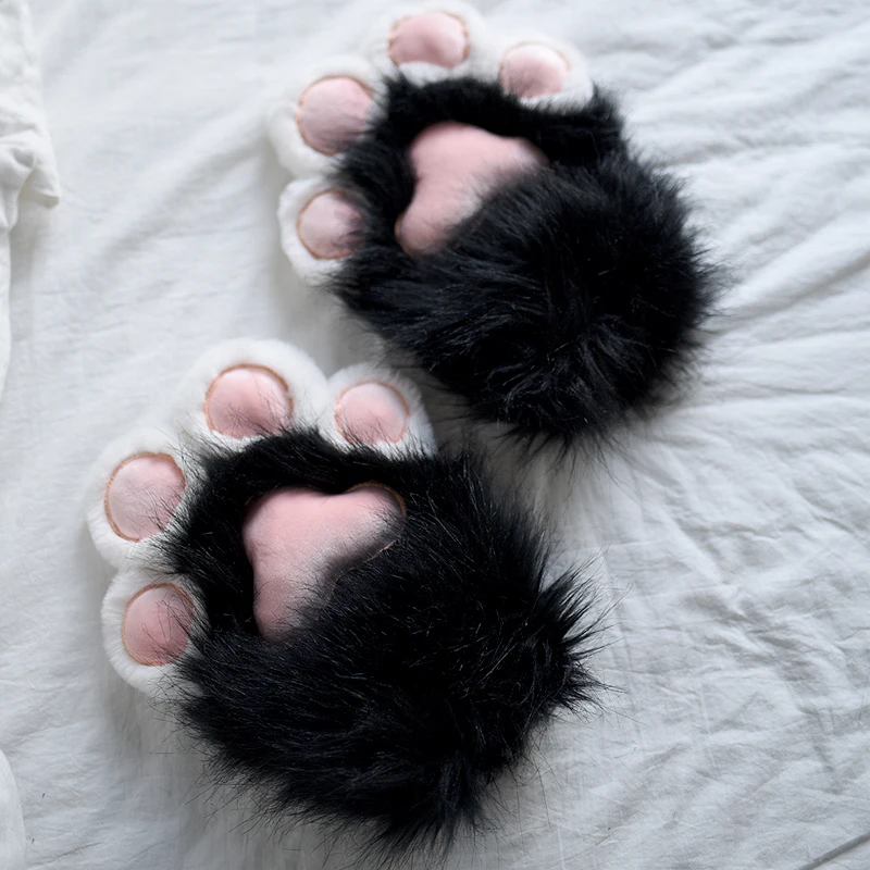 2 ชิ้นฮาโลวีน comic con น่ารัก Furry Paw ถุงมือ Cat Claws กระต่าย Fursuit สัตว์ Claw มือ Lolita สาวชุดคอสเพลย์