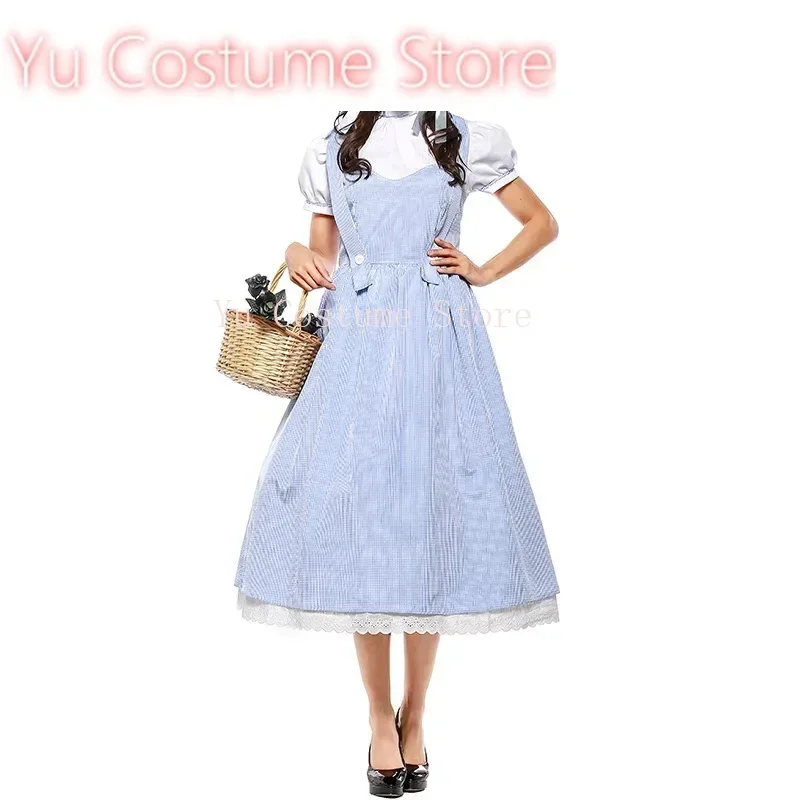 

Yu Costume Fairytale Character Blue Gingham Dress Outfit Womens Wizard of Oz Dorothy Costume Carnival Costumes for Girls