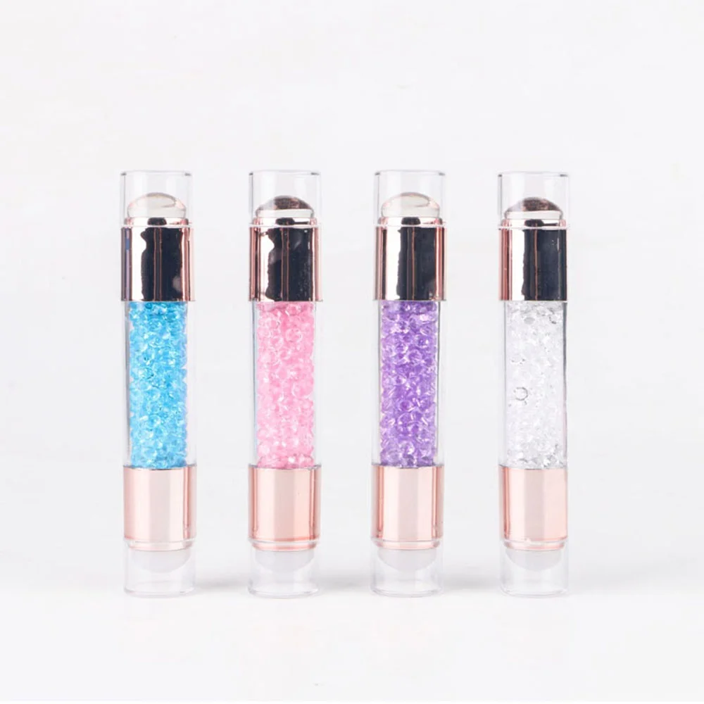 เครื่องมือประทับเล็บ ซิลิโคนสองด้าน สำหรับงานศิลปะบนเล็บ อุปกรณ์เสริมสำหรับมืออาชีพ