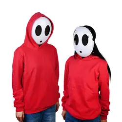 Game Super Luigi Bros Shy Guy Mask Creative Halloween Terror Personality Cosplay Unisex Adult Full Face White Masquerade Prop