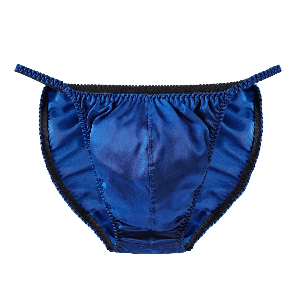 Hot Sale New Fashion Men Briefs Thongs Bikini Breathable Lingerie M-2XL M-XXL Pure Silk Solid Color Underpants