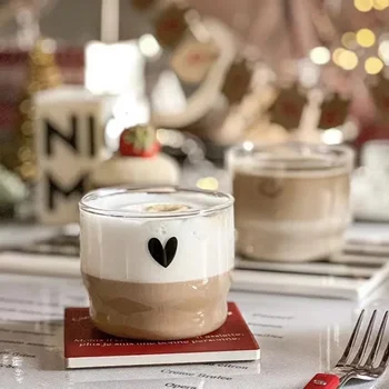 300ml Heart Glass Mug 1