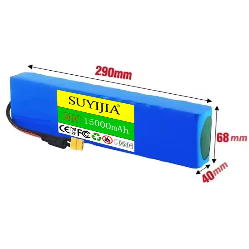 Batterie Au Lithium Rechargeable 10S3P 36V 15Ah 18650, 0-500W, Pour Vélo Électrique Modifié, Scooter, Véhicule Avec BMS
