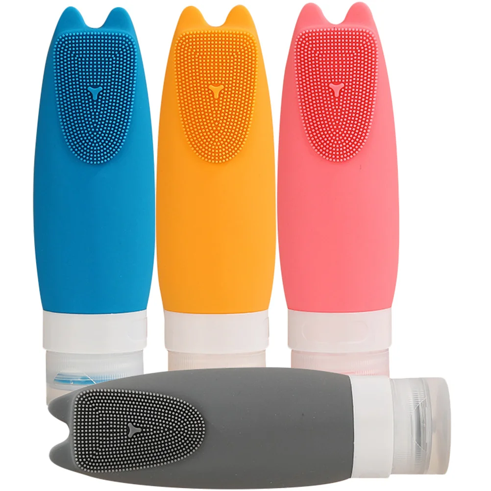 4 Pcs Travel Silicone Bottles Squeeze Size Lotion Containers Toiletry Toiletries Shampoo Portable Hair