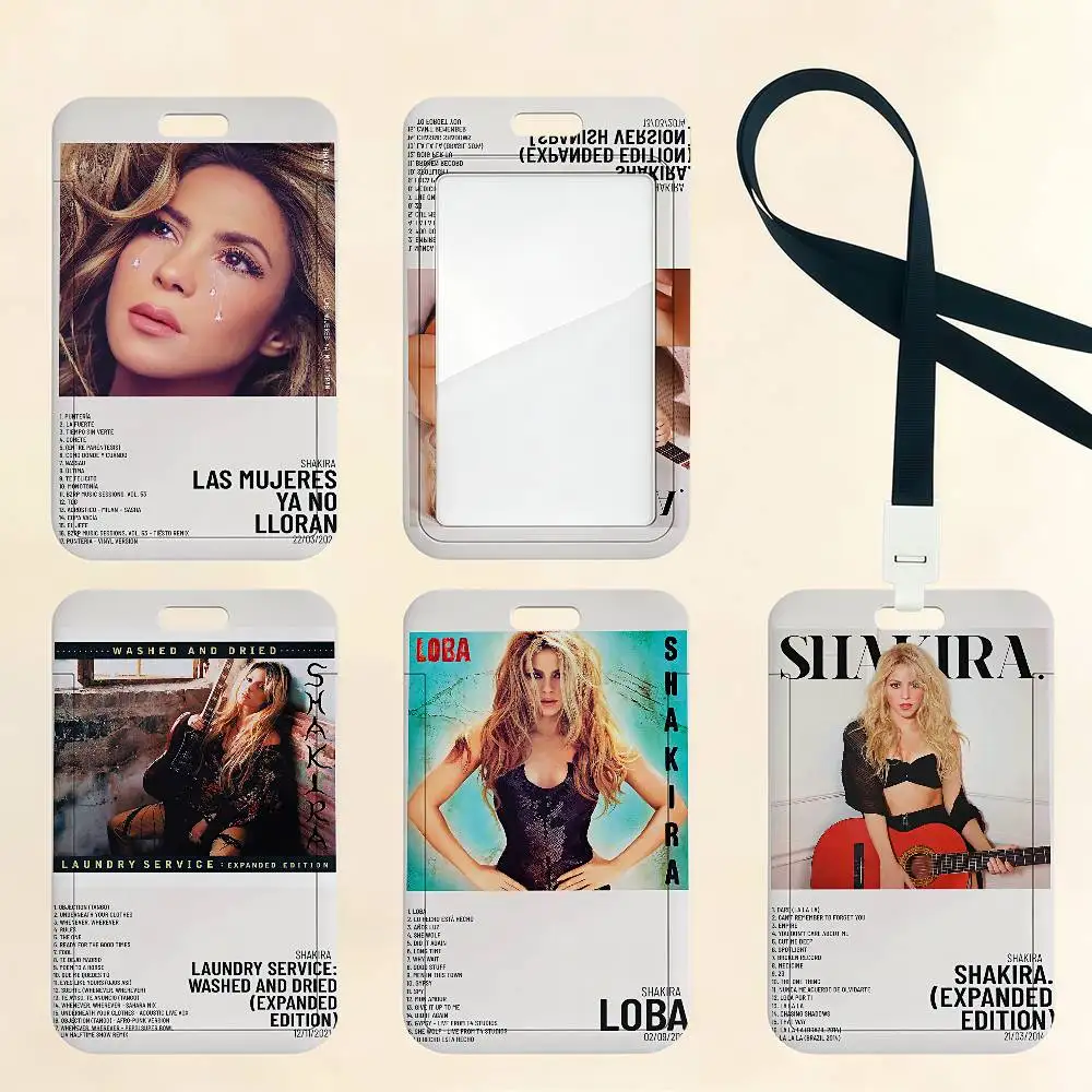 Singer S-Shakira Kartenhalter Kartenetui Bus U-Bahn Arbeitsausweis Studenten-Lanyard Halsbänder Ausweishalter Türkartenhalter