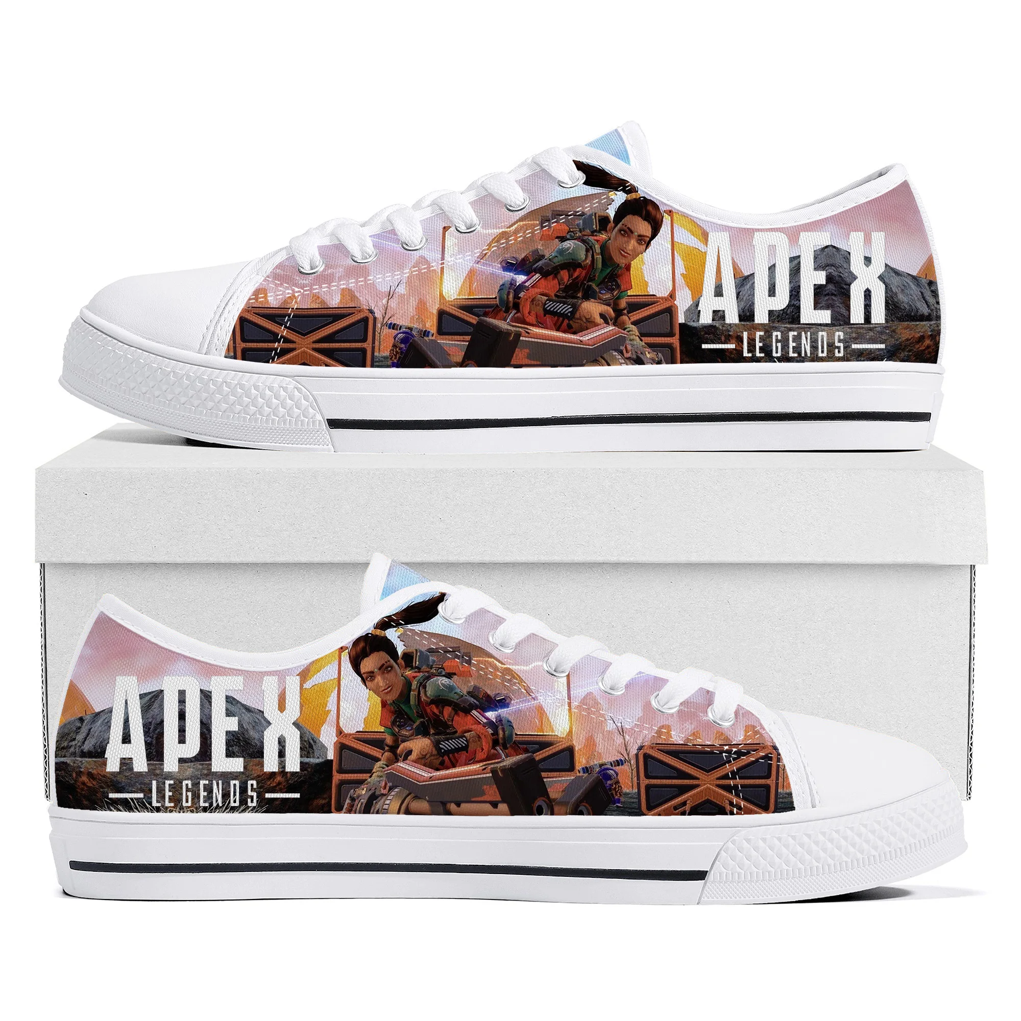 Apex Legends Rampart Low Top Sneakers Cartoon Game Womens Mens Teenager High Quality Canvas Sneaker Couple Custom Built Shoes