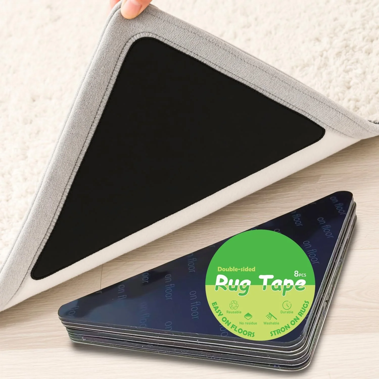 Triangle carpet tape，double-sided anti slip carpet clip，anti curling carpet pad，keep the corners of floor tiles and carpets flat