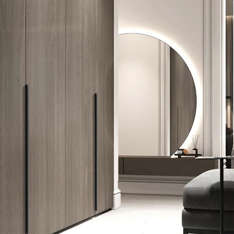 Maniglia invisibile per armadio, estesa, moderna, estremamente semplice, nera, per porta dell'armadio, cassetto, porta laterale, maniglia per cucitura, senza perforazione