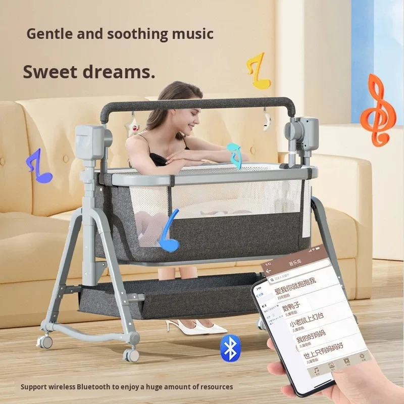 Modern metal electric baby crib shaker, intelligent and soothing for 0-3 years of comfortable sleep