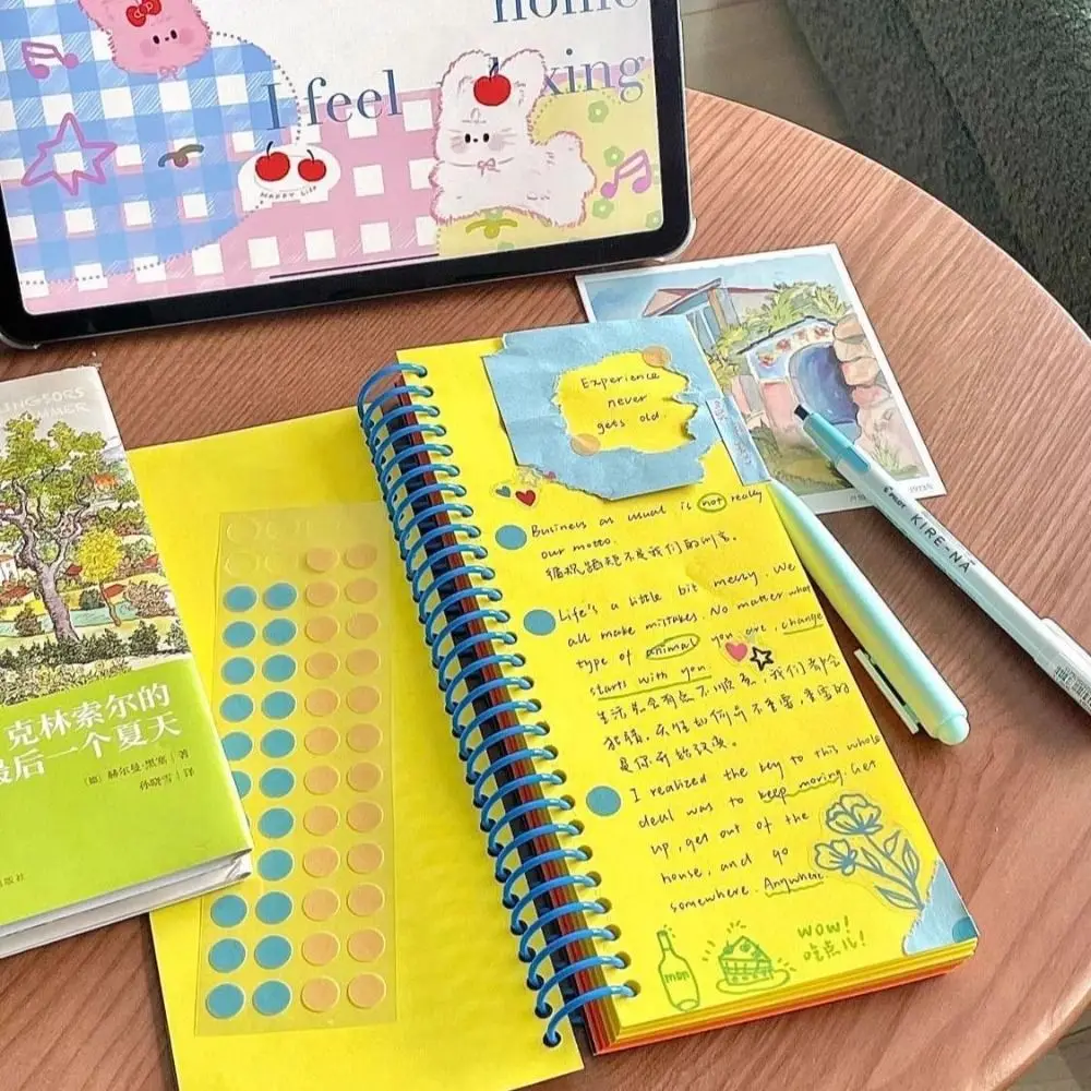 สมุดโน้ตแบบมีสันหลากสีสัน ปกแข็ง หน้ากระดาษเปล่า ใช้เป็นสมุดบันทึก วางแผนงาน รายการสิ่งที่ต้องทำ สมุดจดบันทึก ของขวัญ