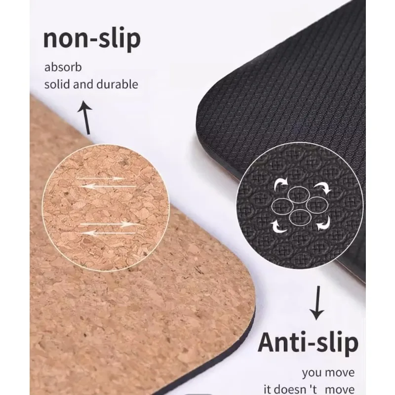 YTYIN Custom Eco Friendly Alignment Line Anti-slip And Anti-sweat Recyclable Cork Rubber Yoga Mat Manufacturer