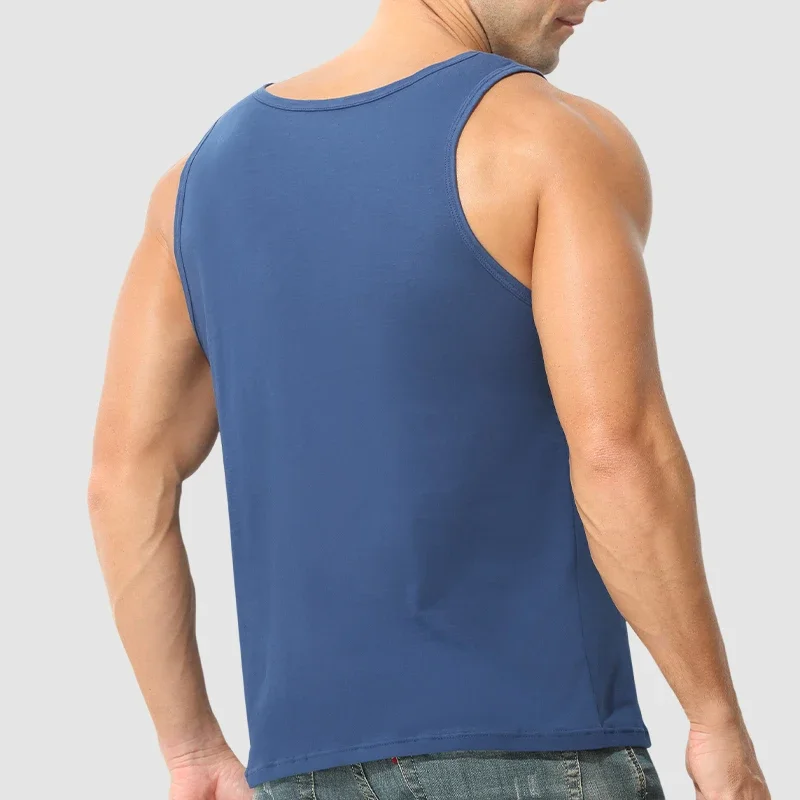 Men's pure cotton vest breathable slim youth sports foundation hurdle I loose summer thin halter undershirt