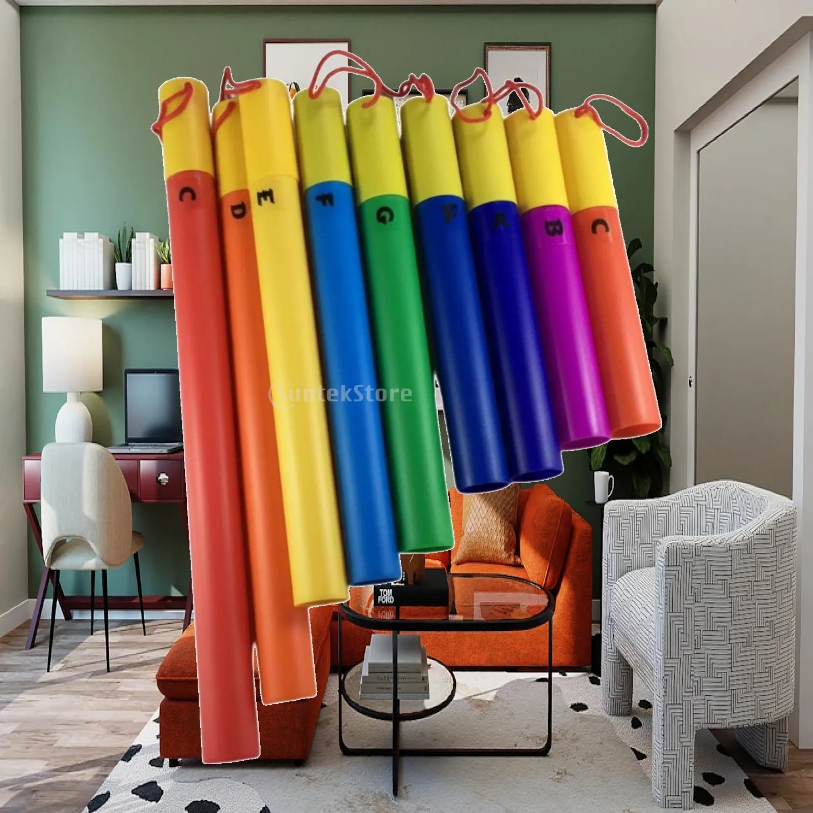 Eight Piece Rhythm Tube Plastic Percussion Musical Instrument for Children Music Education and Play