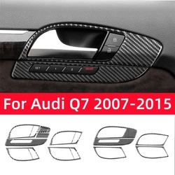 For Audi Q7 2007-2015 Car Accessories Carbon Fiber Interior Auto Door Handle Decorative Sticker Cover Trim Frame Protection