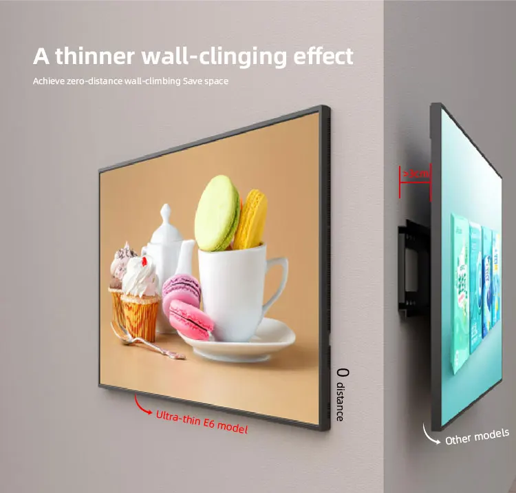 Manufacturer Supplies 4K Ultra-clear Thin Wall-mounted Digital Signage Narrow Bezels Animation Cloud-Based CMS for Education