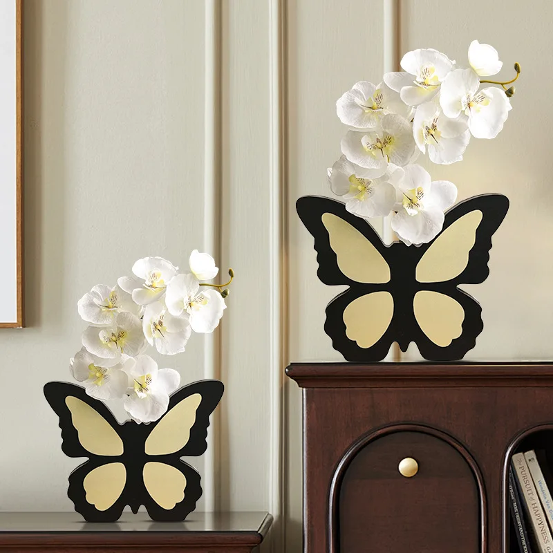 French-style Creative Butterfly Vase Decoration, Home Living Room Flower Arrangement Art, Table Top Decoration