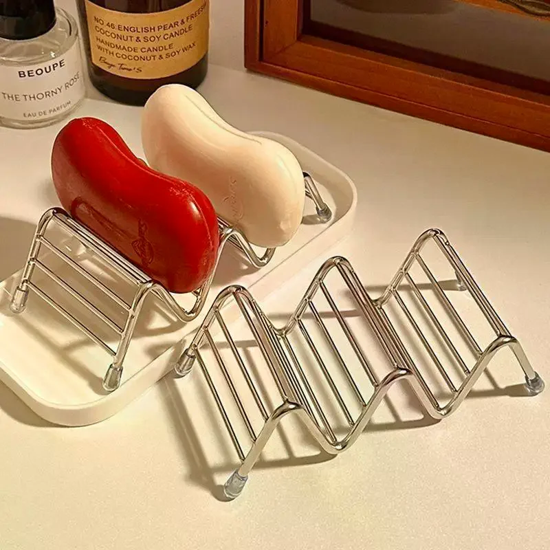 2/3 Grids Stainless Steel Soap Rack Student Dormitory Soap Moisture-proof And Waterproof Sink Storage Rack Household Storage
