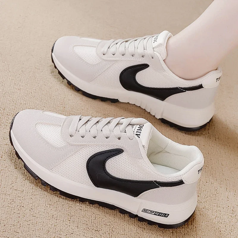 

Кроссовки женские на шнуровке, повседневная прогулочная обувь, дышащие, спортивные, весна-лето