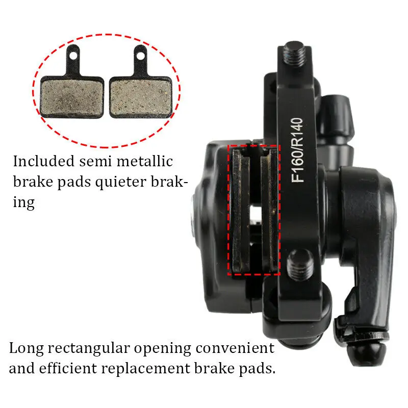 BUCKLOS Bicycle Disc Brake Caliper 160mm Front/Rear Line Pulling Disc Brake Aluminum Alloy Mechanical Brakes Calipers MTB Part