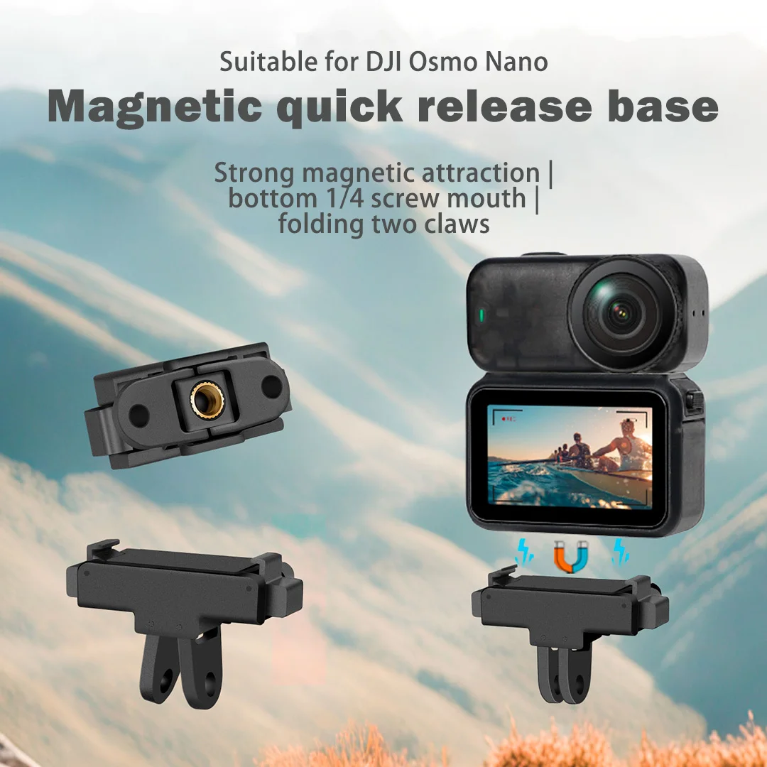 Dual‑Interface Magnetic Quick Release Adapter Base For DJI Action Nano Quick‑Disconnect Transfer Mount Thumb Camera Accessories