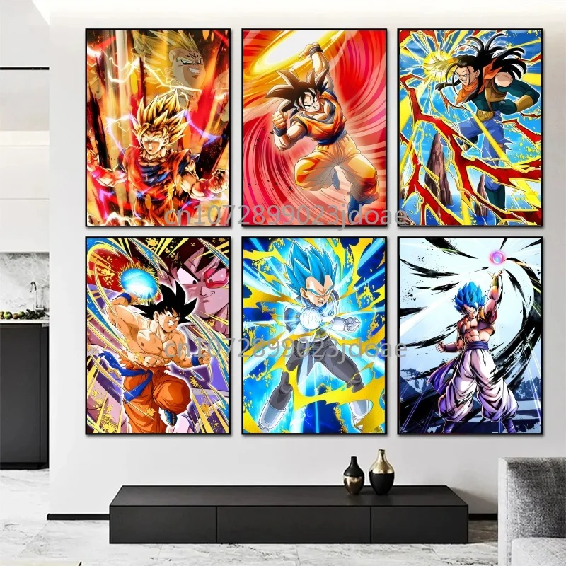 

Classic Cartoon Dragon Ball Canvas Painting Goku Vegeta HD Poster Printing Art Wall Painting Interior Decoration Children's Gift