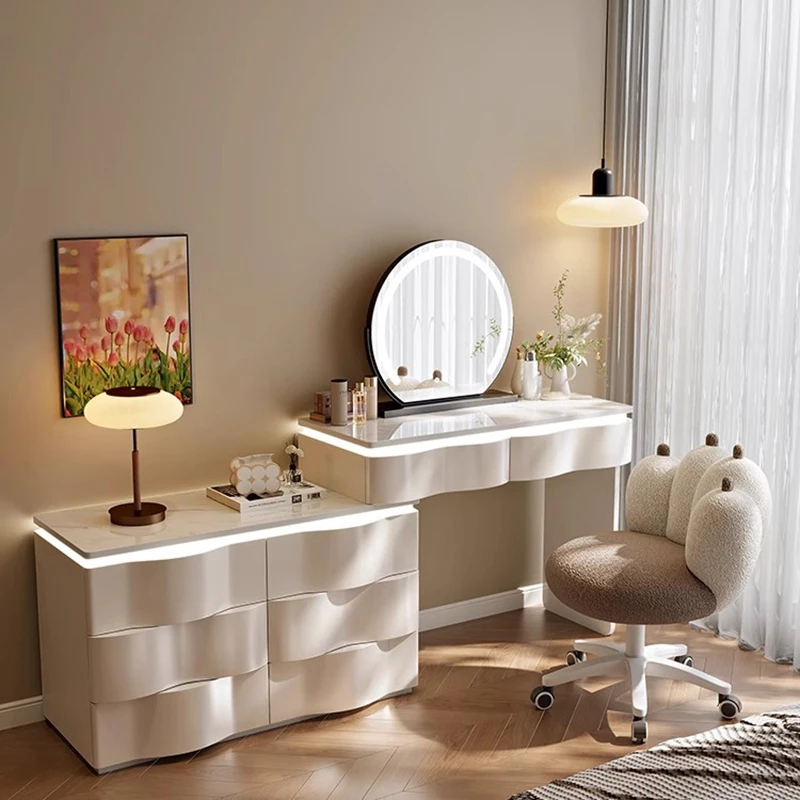 

Unique Design Vanity Table Kawaii Luxury Living Room With Chair Vanity Table With Mirror Beauty Table Maquillage Salon Furniture
