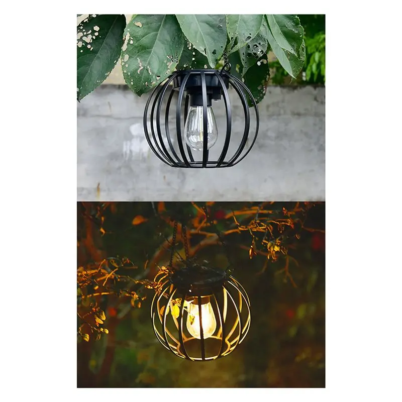 【PARTY  DAY】Solar Lanterns Outdoor Lights, Metal Solar Lantern Lights, Brighter Hanging Solar Lights Outdoor Waterproof 4 Pack