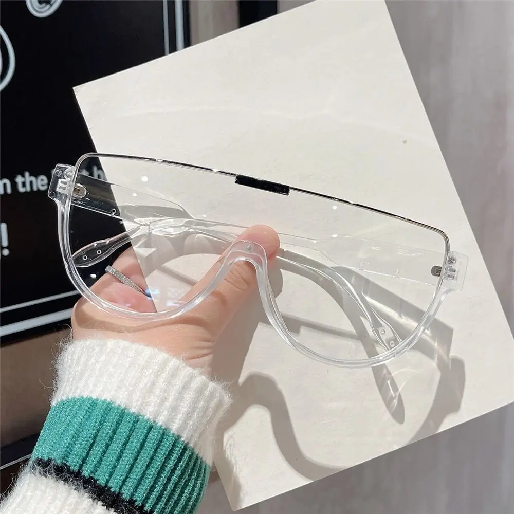 Vintage Monoblock Semi-round Sunglasses Designer Half Frame Goggle Shades Outdoor UV400 Eyewear for Women & Men