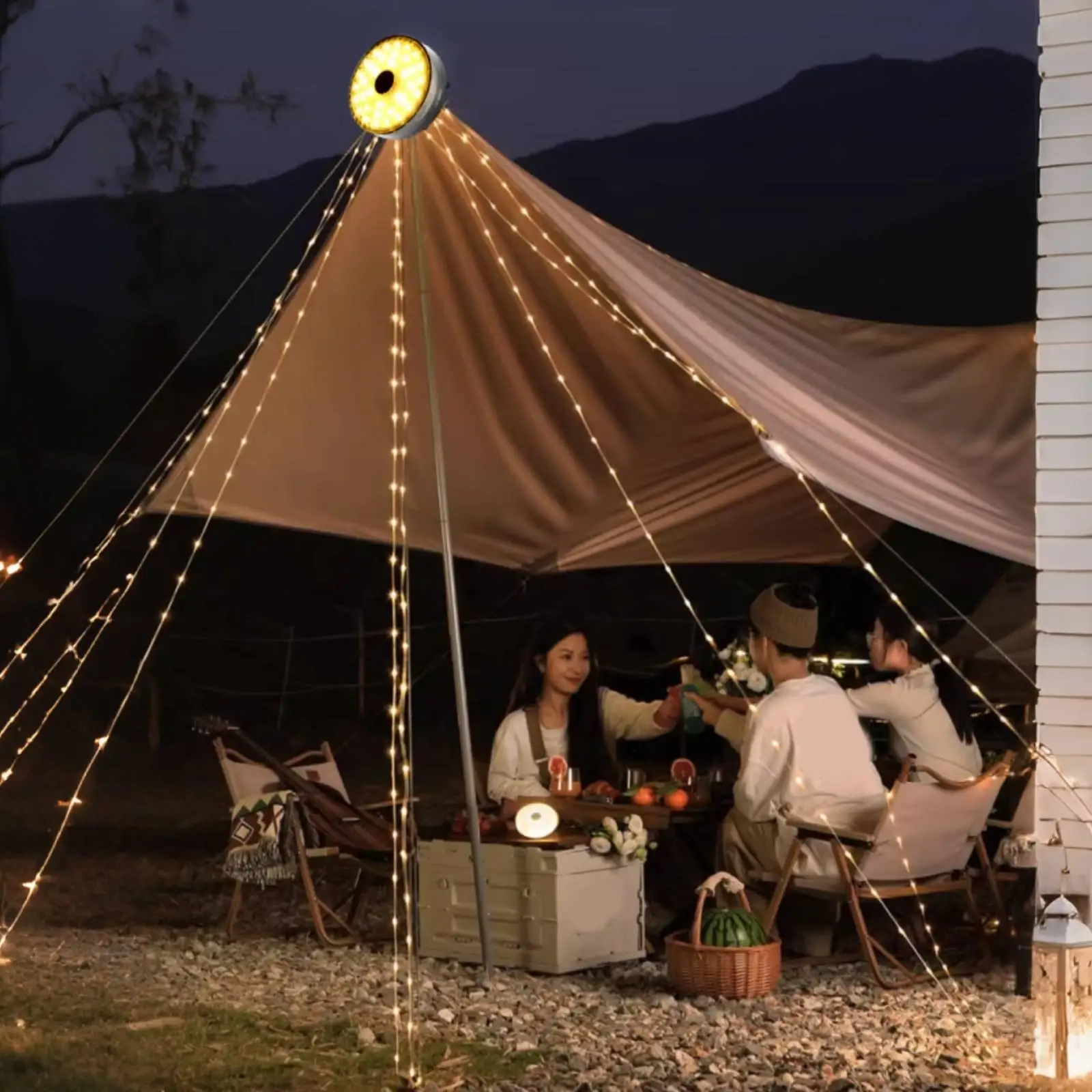 Lantern with Twin LED Solar Camping Translucent Solar Camping Lantern