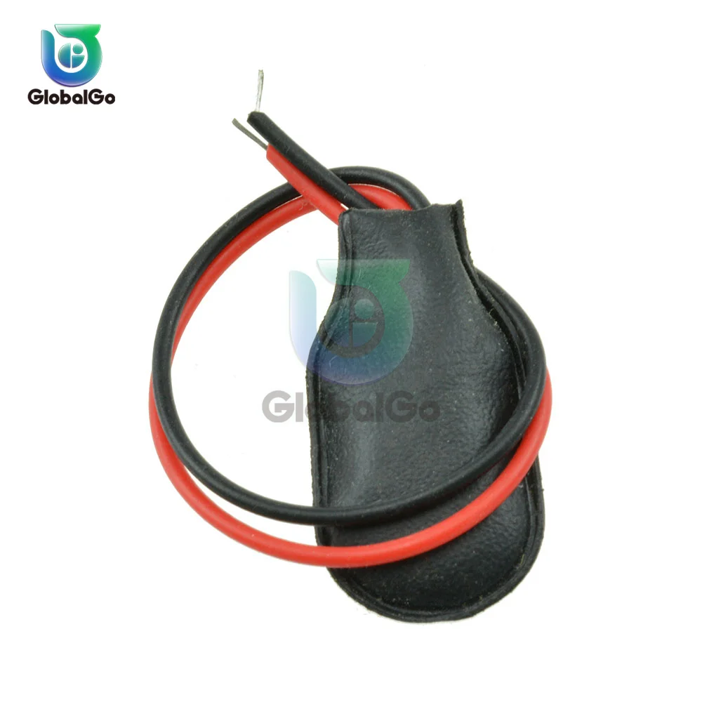 1Pcs/5Pcs/10Pcs I Type 9V Battery Snap Connector Clip Leather Shell Black Red Wired 9 Volt Battery Clip Connector Battery Holder