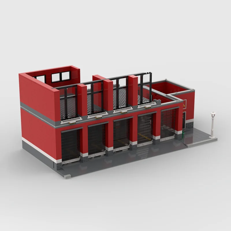ชุดตัวต่อบล็อกแบบโมเดลสถานีดับเพลิงสมัยใหม่ ของเล่นประกอบเอง เทคโนโลยีบล็อก ของขวัญคริสต์มาส