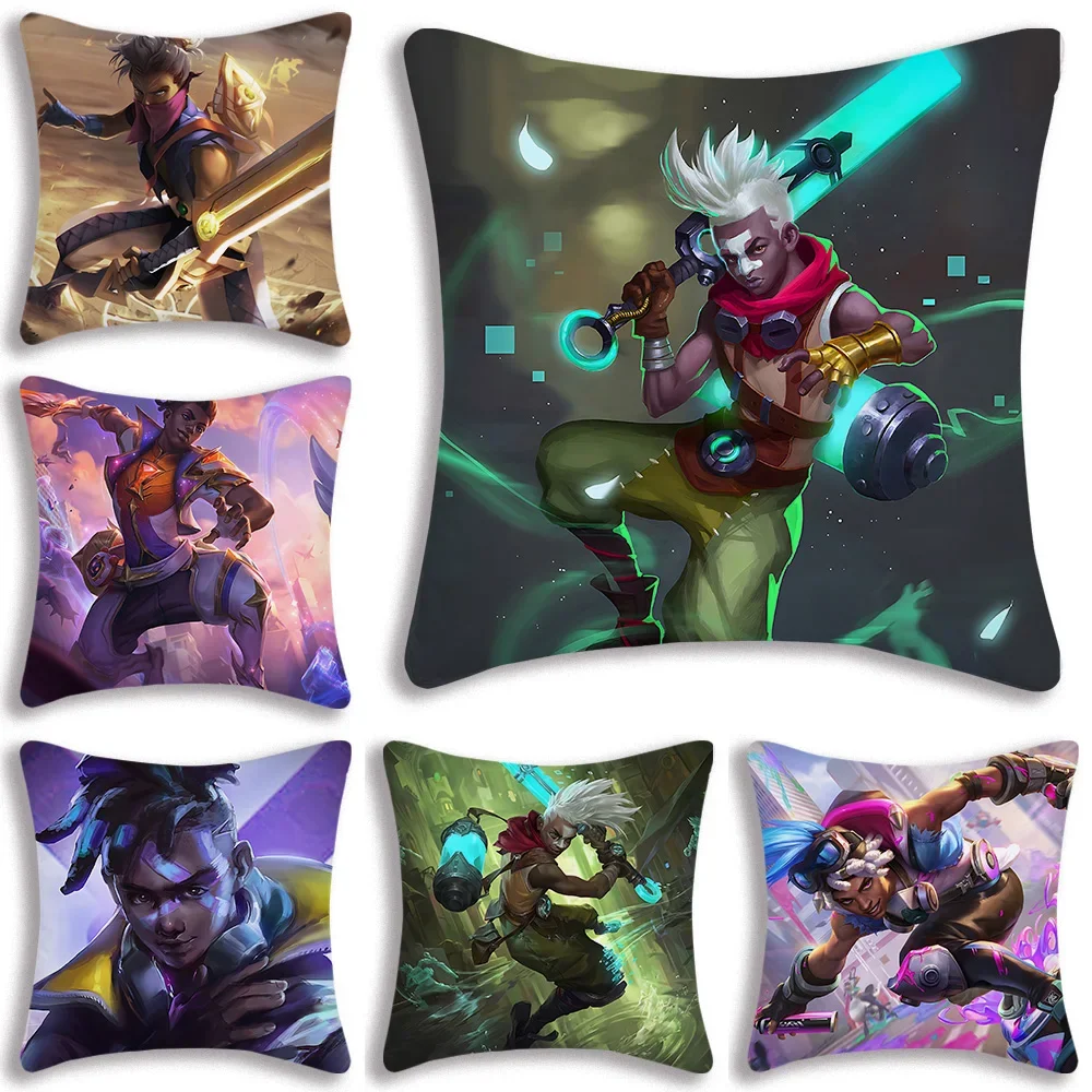 L-League of Legends Ekko Pillow Covers Cartoon Sofa Decorative Home Double-sided Printing Short  Cute Cushion Cover