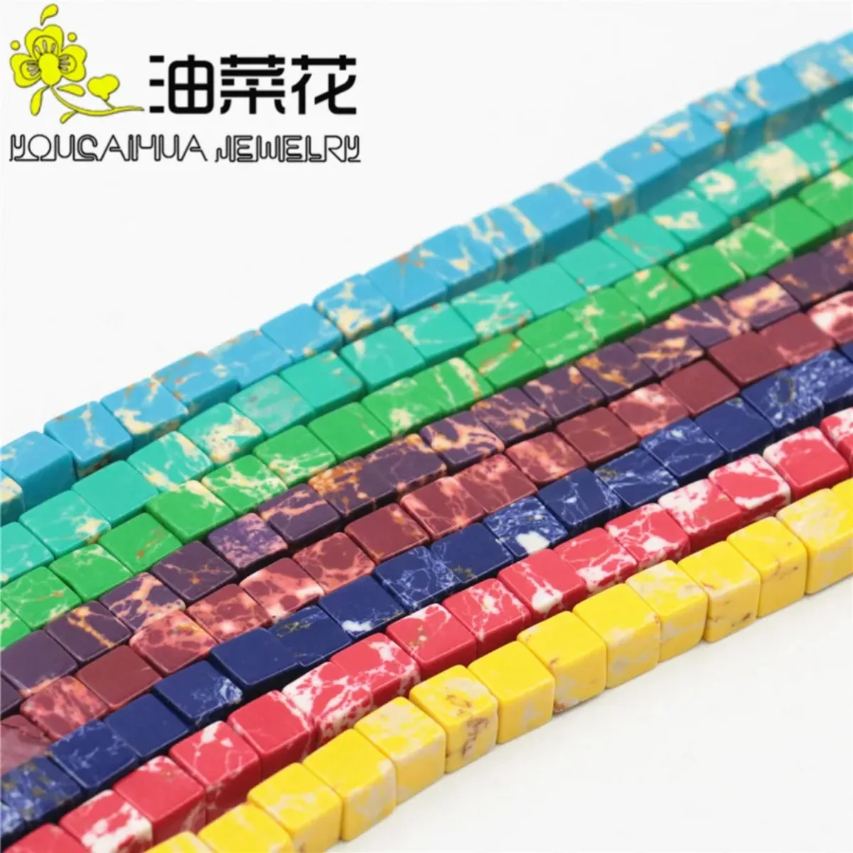

8mm Accessories Cube Multicolor Emperor Stone Beads For Necklace Bracelet Women Girls 15inch DIY Jewelry Making Design