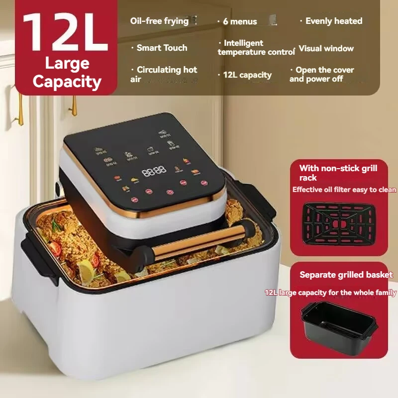 15L Air Electric Fryer Household Microwave Oven New Authentic Visual Multi functional Intelligent Oven Integrated Machine