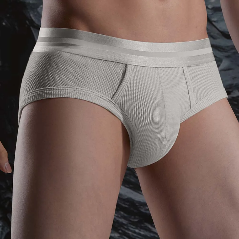 

Men Sexy Femboy Pouch Breathable Underpants Stress Underwear Waffle Sexy Lingerie Comfortable Briefs Seamless Panties Classic