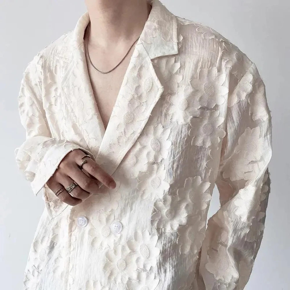 Mens Personalized Embroidered Jacquard Vintage Nude Unisex Long Sleeved Shirt Autumn Men's Casual Versatile Top Men's Clothing