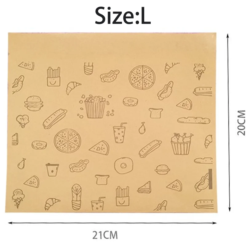 50-100 Stück Fettdichte Papiertüten Einweg-Verpackung Backpapier Dessert Sandwich Burger Verpackungstüten Küchenzubehör Neu – Detail 6