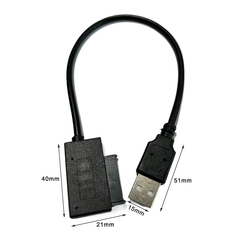 USB 2.0 미니 Sata II 7 + 6 13 핀 어댑터 컨버터 노트북 CD/DVD 드라이브 데이터 코드 어댑터