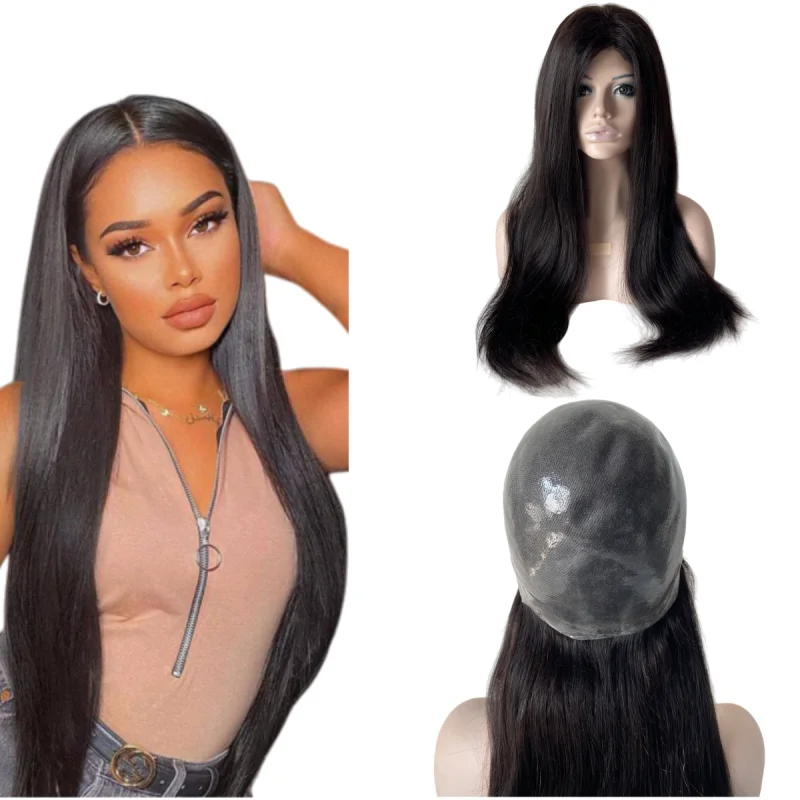 

Бразильский парик из натуральных волос натурального цвета, 12-22 дюйма, плотность 150%, полный парик из искусственной кожи для женщин.