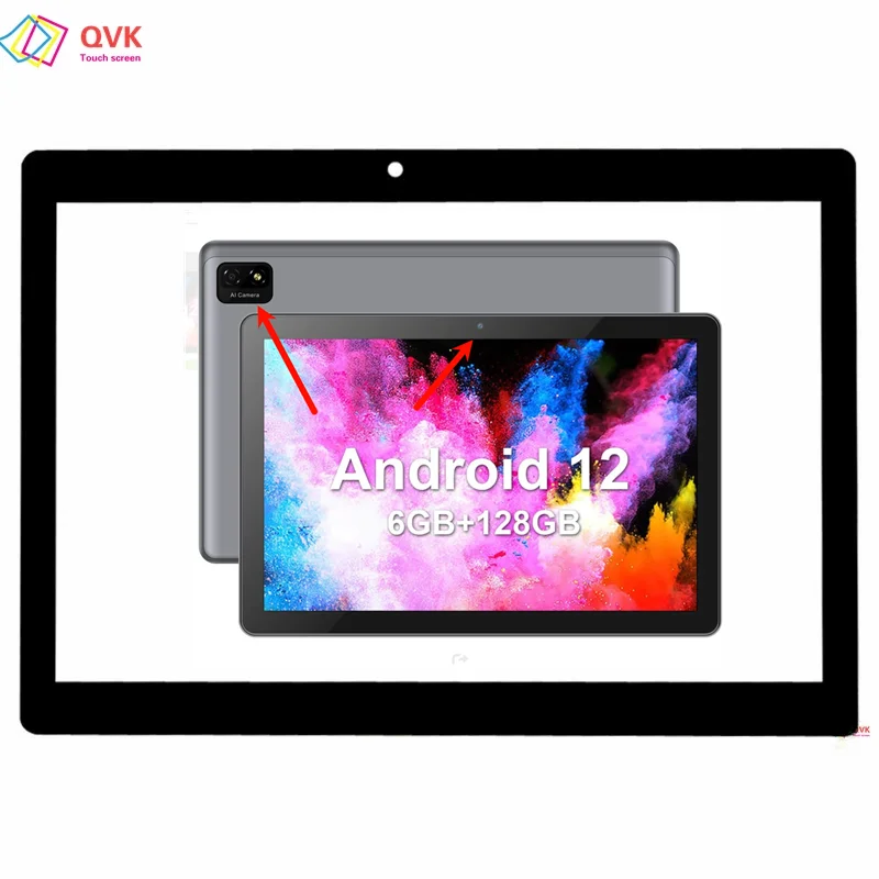 10.1 Polegada BalcK Para CWOWDEFU P12W F12W Crianças Tablet Capacitivo Touch Screen Digitador Sensor